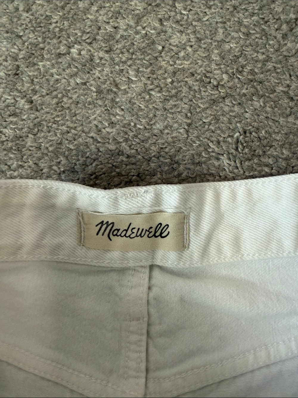 Madewell White High-Rise Frayed Hem Denim Shorts - Picture 2 of 4